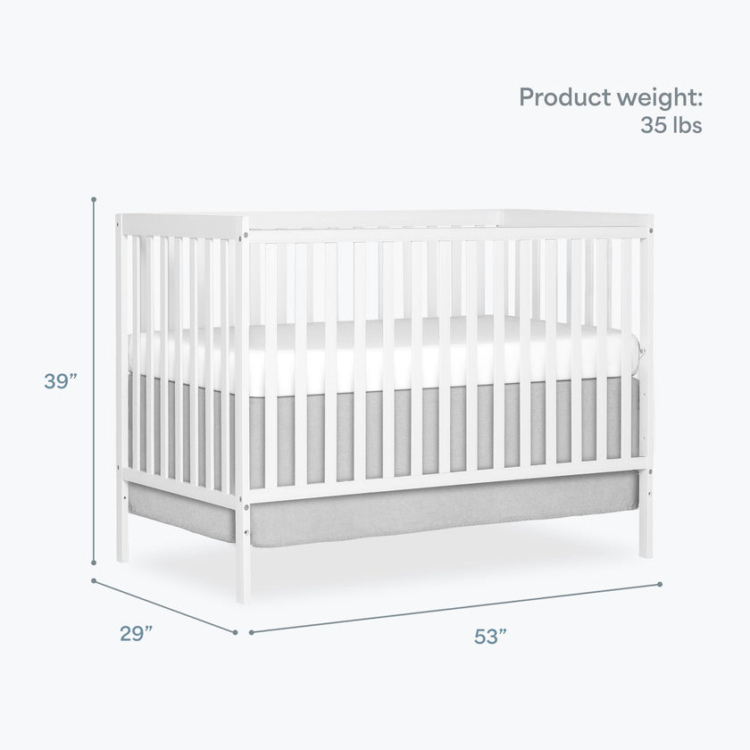 Dream On Me Synergy 5-in-1 Convertible Crib in White, Greenguard Gold Certified, BSA Certified, 3 Mattress Height Settings, Classic Nursery Furniture 🍁 All In One Marketplace Canada