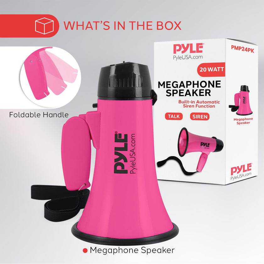 Pyle Megaphone with Siren – Loud Handheld Bullhorn with Voice Amplifier & Adjustable Volume – Portable PA System for Coaches, Cheerleading, Outdoor Events, and Emergency Use, 20W 🍁 All In One Marketplace Canada