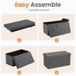 Sweetcrispy Folding Storage Ottoman Bench, Light Grey, Entryway Bench for Living Room, Ottomans with Storage for Bedroom, Heavy Duty 660 lbs Load Capacity, Linen Footrest Seat 🍁 All In One Marketplace Canada