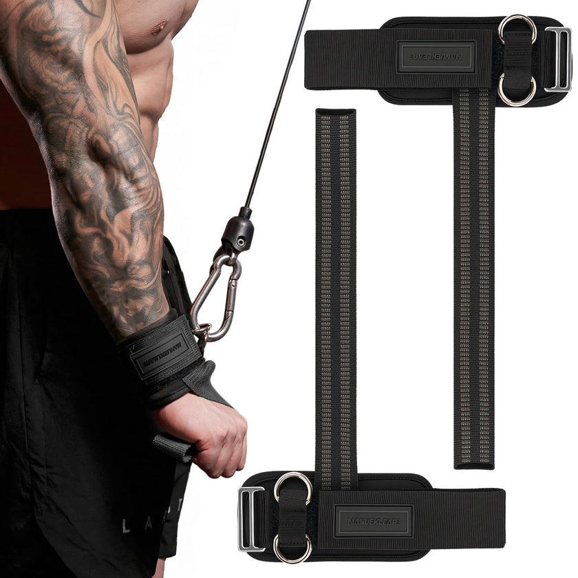 MANUEKLEAR Non-Slip Wrist Straps for Weightlifting Deadlifting, Gym Lifting Straps with D Rings for Cable Machine Workout, 10mm Neoprene Padded Weight lifting Wrist Wraps for Men Women (Black, M (6.3-7.5inch)) 🍁 All In One Marketplace Canada
