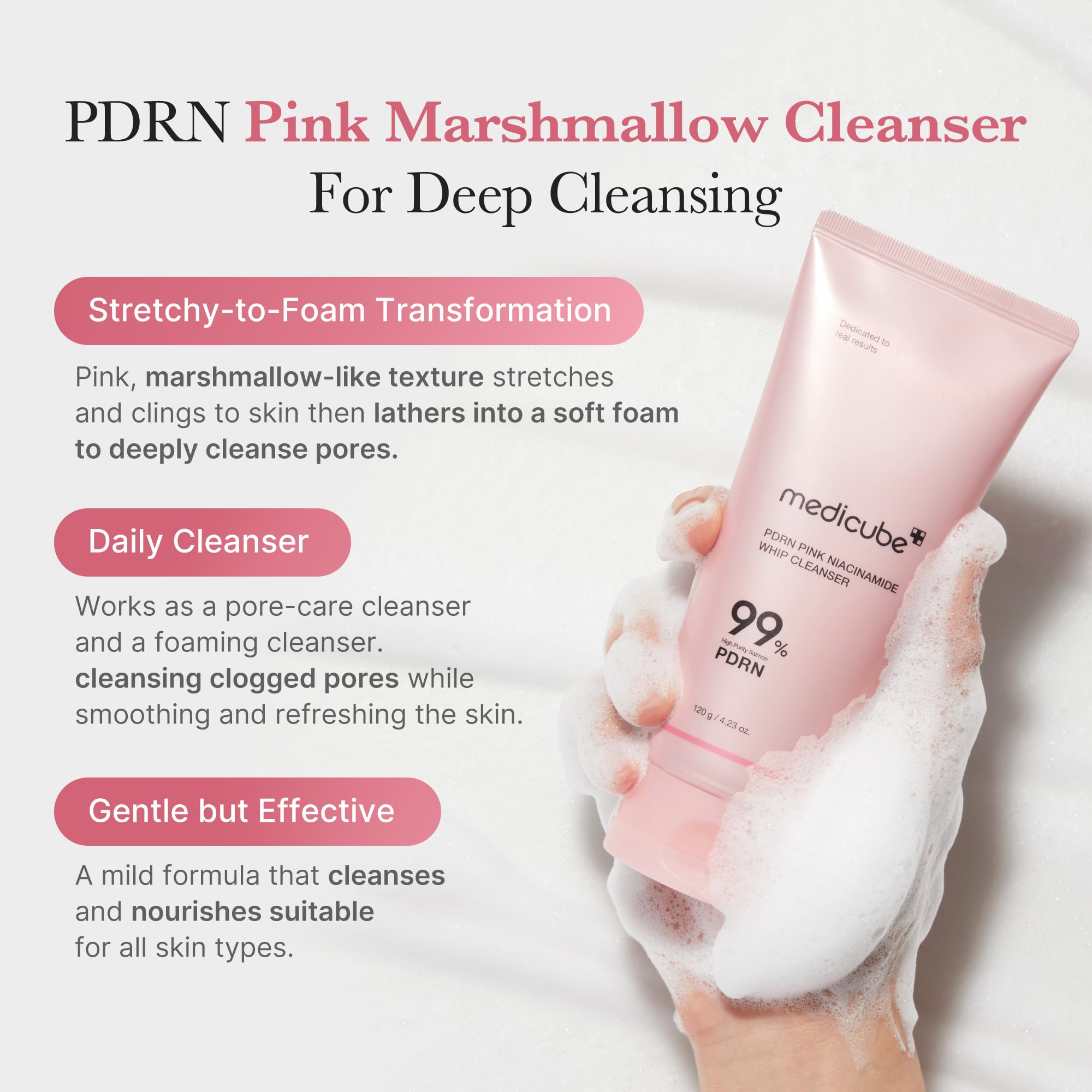 medicube PDRN Marshmallow Whip Cleanser | Face Wash, Cleansing Foam for Pore Care & Uneven Skin Tone | Gentle Daily Deep Cleansing | Hydrating and Nourishing Facial Cleanser | Korean Skincare 🍁 All In One Marketplace Canada