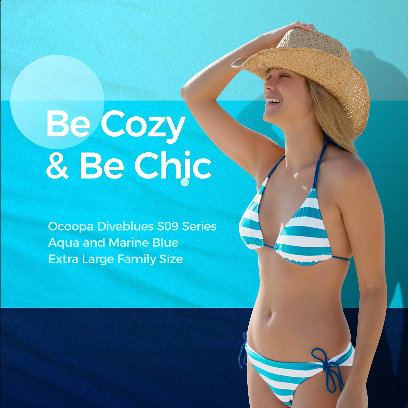 OCOOPA Sandproof Beach Blanket Waterproof, Extra Large 8 Persons Family Size 10'X9.2', Comfortable Parachute Nylon, Cozy& Chic, Compact& Light, Reinforced Windproof,4 Stakes&1 Travel Bag 🍁 All In One Marketplace Canada
