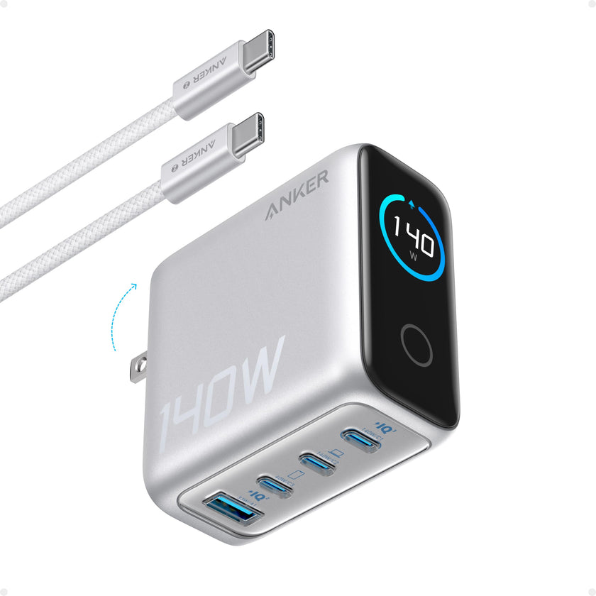 Anker Laptop Charger, 140W MAX USB C Charger, 4-Port Multi-Device Fast Charging, Advanced GaN Power Adapter, Intuitive Touch Controls, for MacBook, iPhone 17/16 Series, Samsung Galaxy, Pixel, and More 🍁 All In One Marketplace Canada