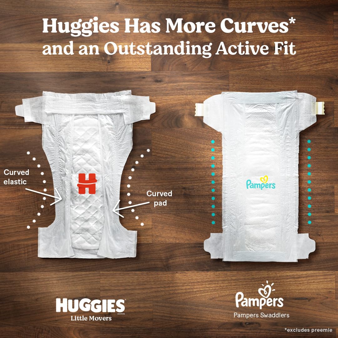Huggies Size 8 Diapers, Little Movers Baby Diapers, Size 8 (46+ lbs), 62 Count 🍁 All In One Marketplace Canada