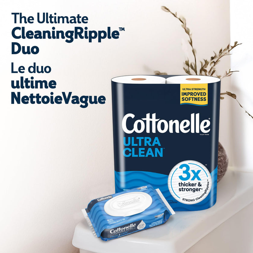 Cottonelle Toilet Paper, 36 Mega Rolls = 144 Regular Rolls (2 Packs of 18), Ultra Clean, Strong Bathroom Tissue, 284 Sheets per Roll, Packaging May Vary 🍁 All In One Marketplace Canada