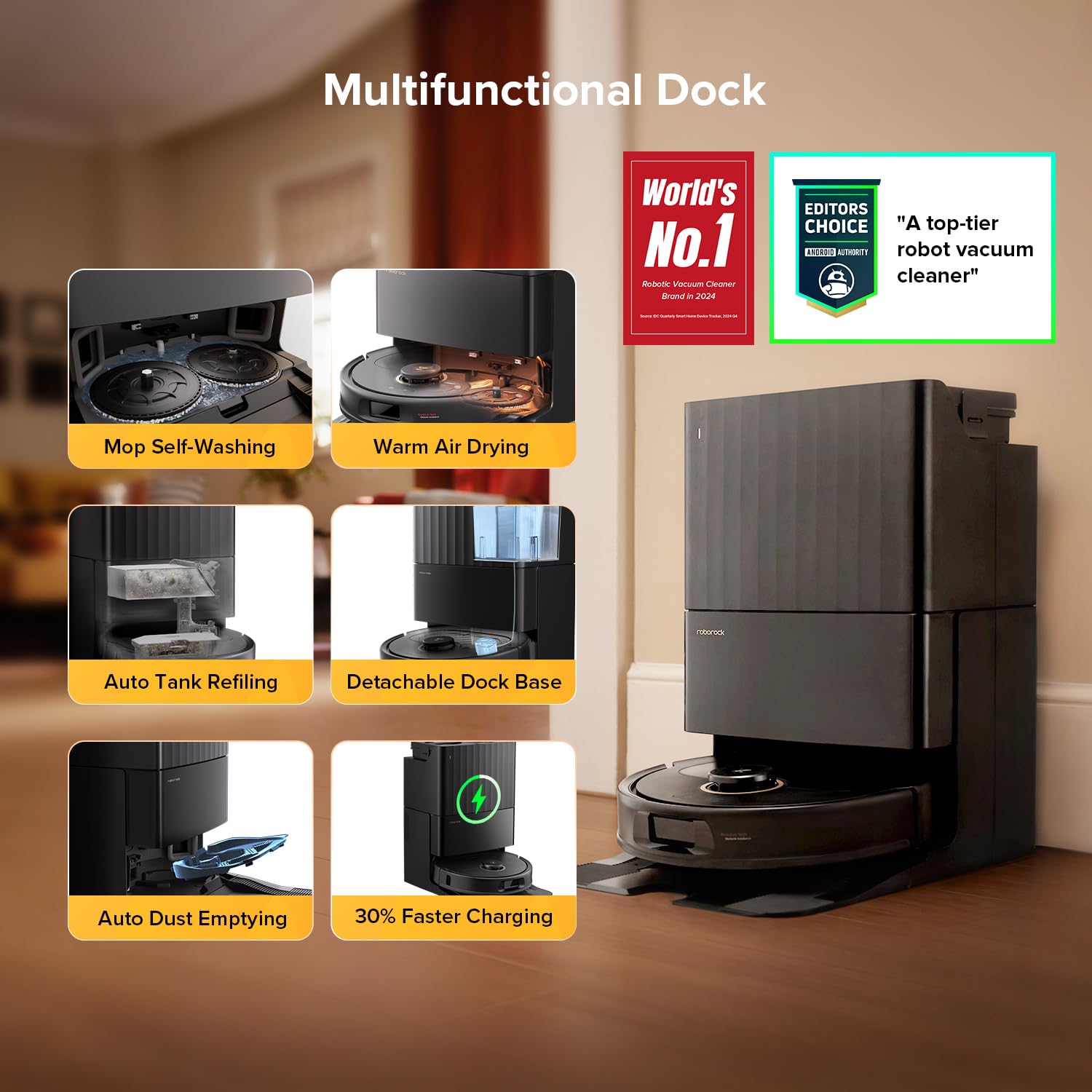 roborock Qrevo S5V Robot Vacuum and Mop, FlexiArm Edge Mopping, 12,000Pa Suction, Smart Obstacle Avoidance, Dual Anti-Tangle Brushes, 10mm Mop Lifting, Auto Mop Washing&Drying, Self-Emptying&Refilling 🍁 All In One Marketplace Canada