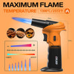 Butane Torch Lighter – Refillable Adjustable Flame Torch with 0‑90° Rotating Head, Safety Lock & Continuous Flame – Kitchen Torch for Creme Brulee, Soldering, BBQ & DIY Crafts (Orange and Black) 🍁 All In One Marketplace Canada