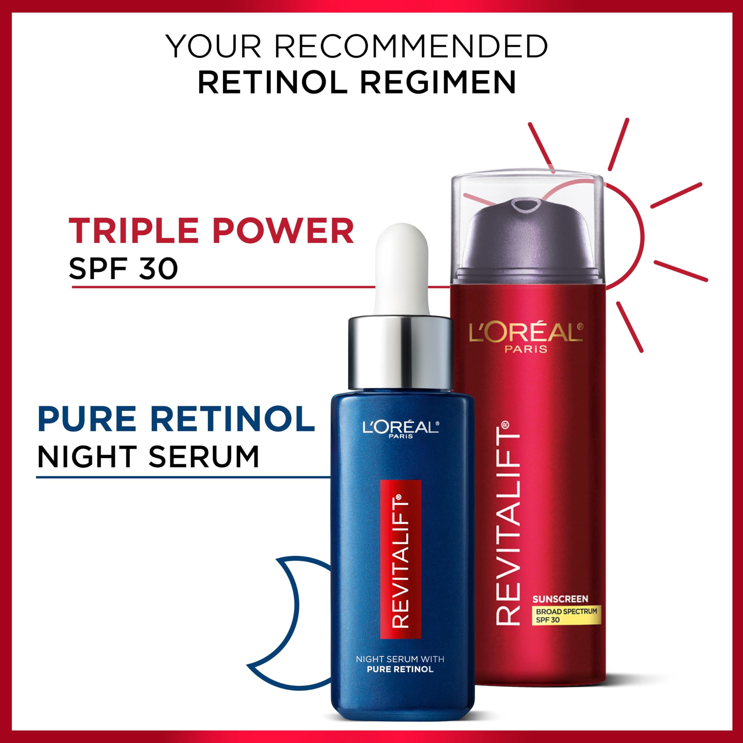 L'Oreal Paris 0.3% Pure Retinol Serum for Face, Night Serum Visibly Reduces the Look of Deep Wrinkles & Smoothes Texture, Revitalift Derm Intensives, 30ml 🍁 All In One Marketplace Canada