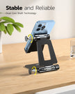 Nulaxy Dual Foldable Phone Stand for Desk, Fully Adjustable Desktop Cell Phone Holder Accessories for Office Kindle Compatible with 4-8