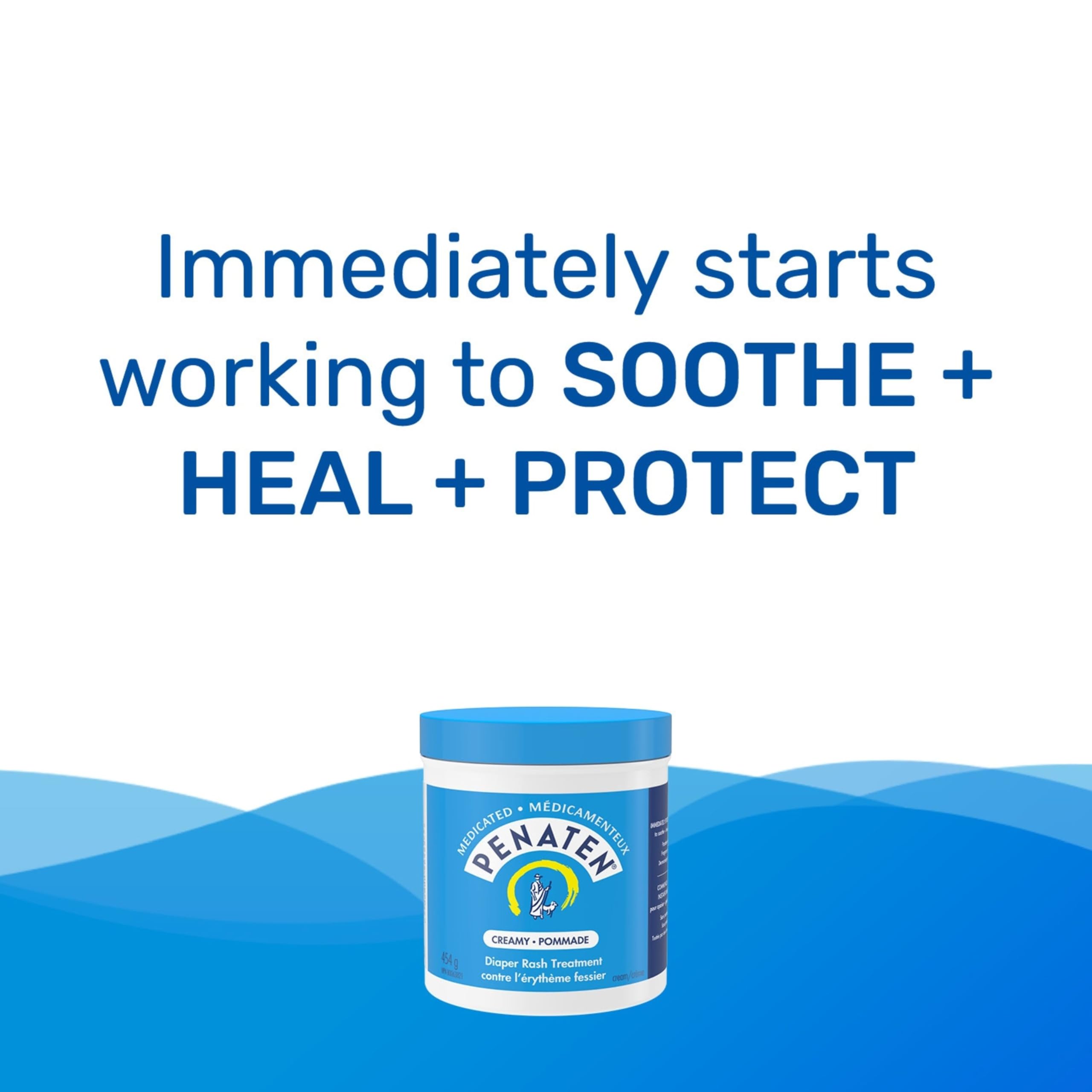 Penaten Medicated Diaper Rash Cream with 13% Zinc Oxide for Baby and Adult Essentials - Soothes, Heals & Protects Sore Skin, Paraben-Free, Fragrance-Free, Dermatologist Tested - 454 Grams 🍁 All In One Marketplace Canada