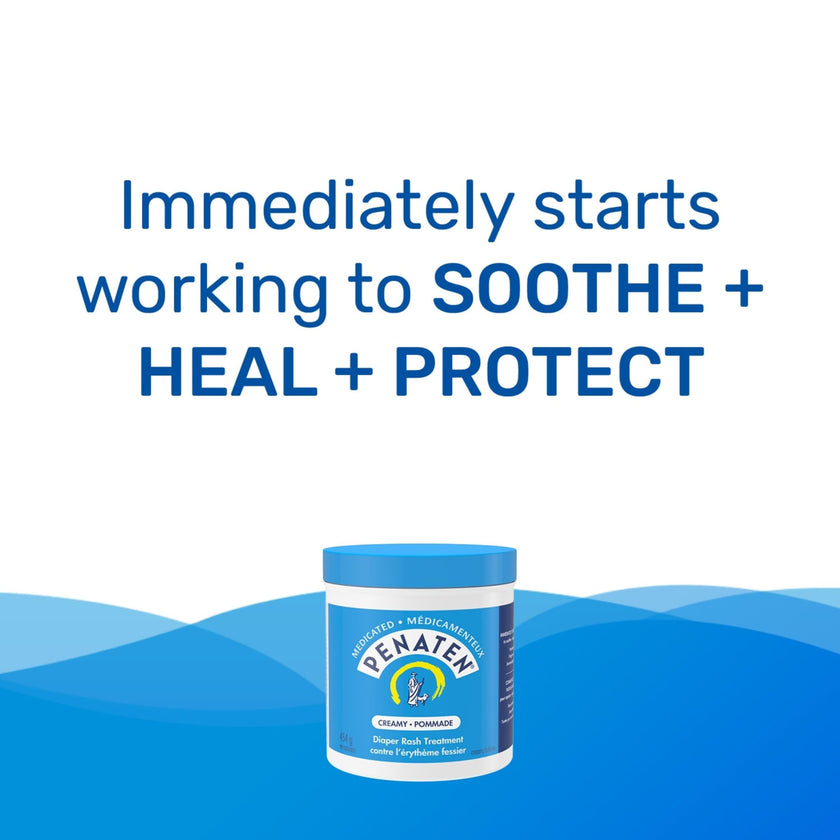 Penaten Medicated Diaper Rash Cream with 13% Zinc Oxide for Baby and Adult Essentials - Soothes, Heals & Protects Sore Skin, Paraben-Free, Fragrance-Free, Dermatologist Tested - 454 Grams 🍁 All In One Marketplace Canada