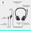 Logitech H390 Wired Headset for PC/Laptop, Stereo Headphones with Noise Cancelling Microphone, USB-A, in-Line Controls, Works with Chromebook - Black, 1 Pack 🍁 All In One Marketplace Canada
