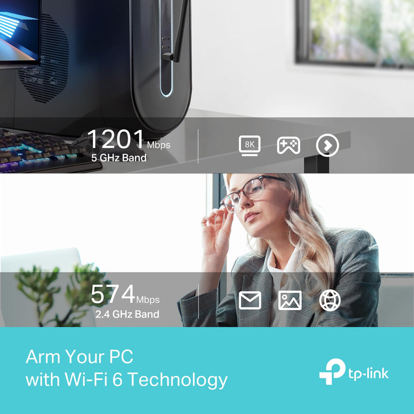 TP-Link AX1800 WiFi 6 High Gain Wireless USB Adapter for PC (Archer TX35U Plus) - Ultra-Fast Speed OFDMA & MU-MIMO Supported, 2.4GHz/5GHz High-Gain Dual Band Antennas, Pre-Loaded Internal Driver, WPA3 🍁 All In One Marketplace Canada