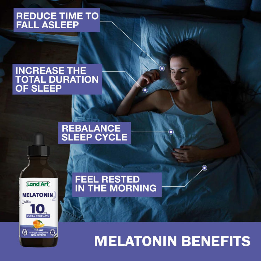 Melatonin, 10 mg, Sugar Free, Sleep Aid, Orange, 115 ml 🍁 All In One Marketplace Canada