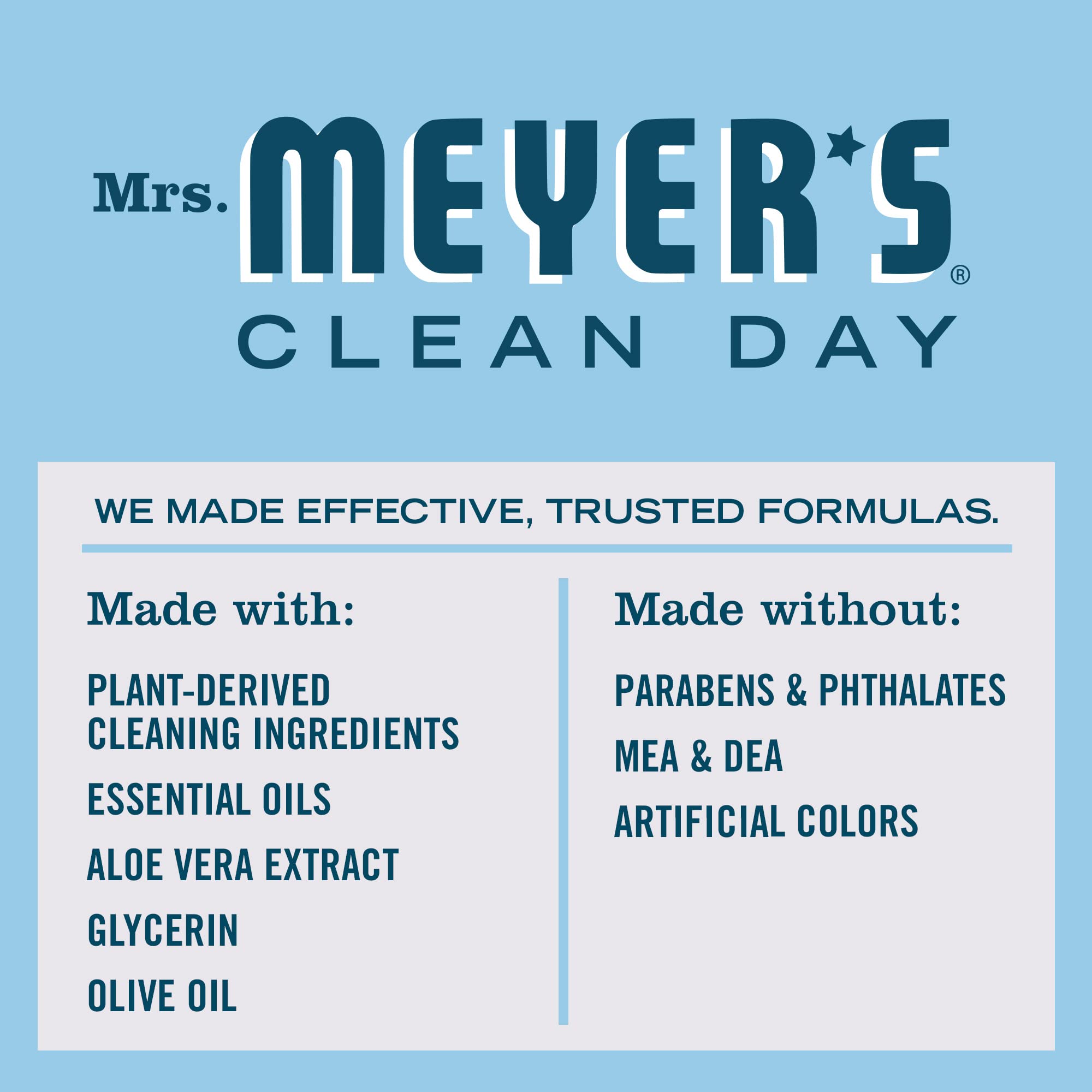 Mrs. Meyer's Clean Day Liquid Hand Soap, Rain Water, Cruelty Free & Biodegradable Hand Wash Formula Made with Essential Oils, 370 ml Bottles, 4 Pack 🍁 All In One Marketplace Canada