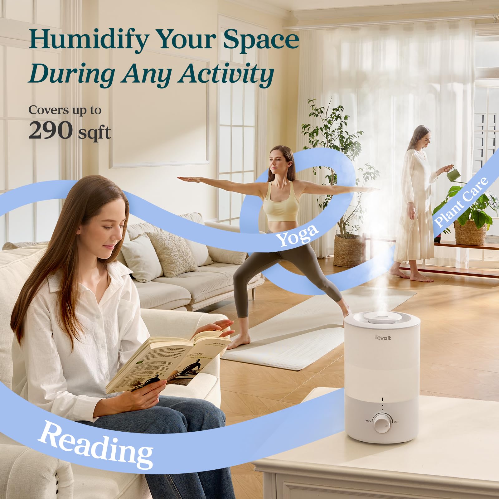 Levoit Humidifiers for Bedroom Large Room, 3L Top Fill, Oil Diffuser, White 🍁 All In One Marketplace Canada