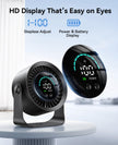 DIGIX Rechargeable USB Desk Fan for Bedroom, 100 Speeds, 360° Rotation, Wall Mounted Design Small Portable Table Fan with LED Display, Quiet Personal Desktop Cooling Fans for Home Office (Black) 🍁 All In One Marketplace Canada