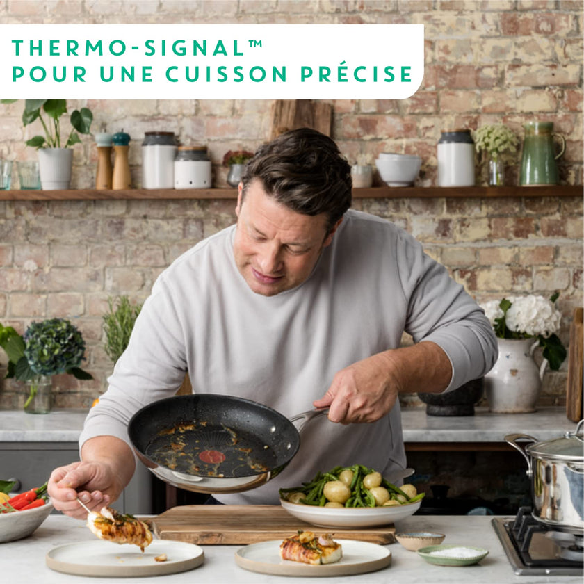 Jamie Oliver by Tefal Cooks Direct, Stainless Steel Pan Set, Frying Pans Nonstick Set 3 Pcs (20/24/28cm) (8/9/11 Inches), Induction Cookware with Even Heating 🍁 All In One Marketplace Canada