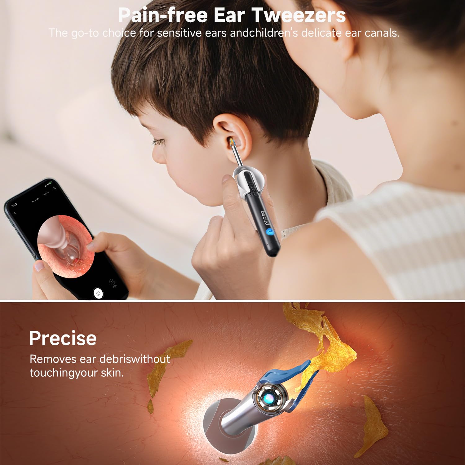 Bebird Ear Wax Removal Tools, Bebird Ear Cleaner, 1080P HD Endoscope, Wireless Earwax Removal Tools with 6 LED Lights, Compatible with iPhone & Android and Kids, Adults (Black) 🍁 All In One Marketplace Canada