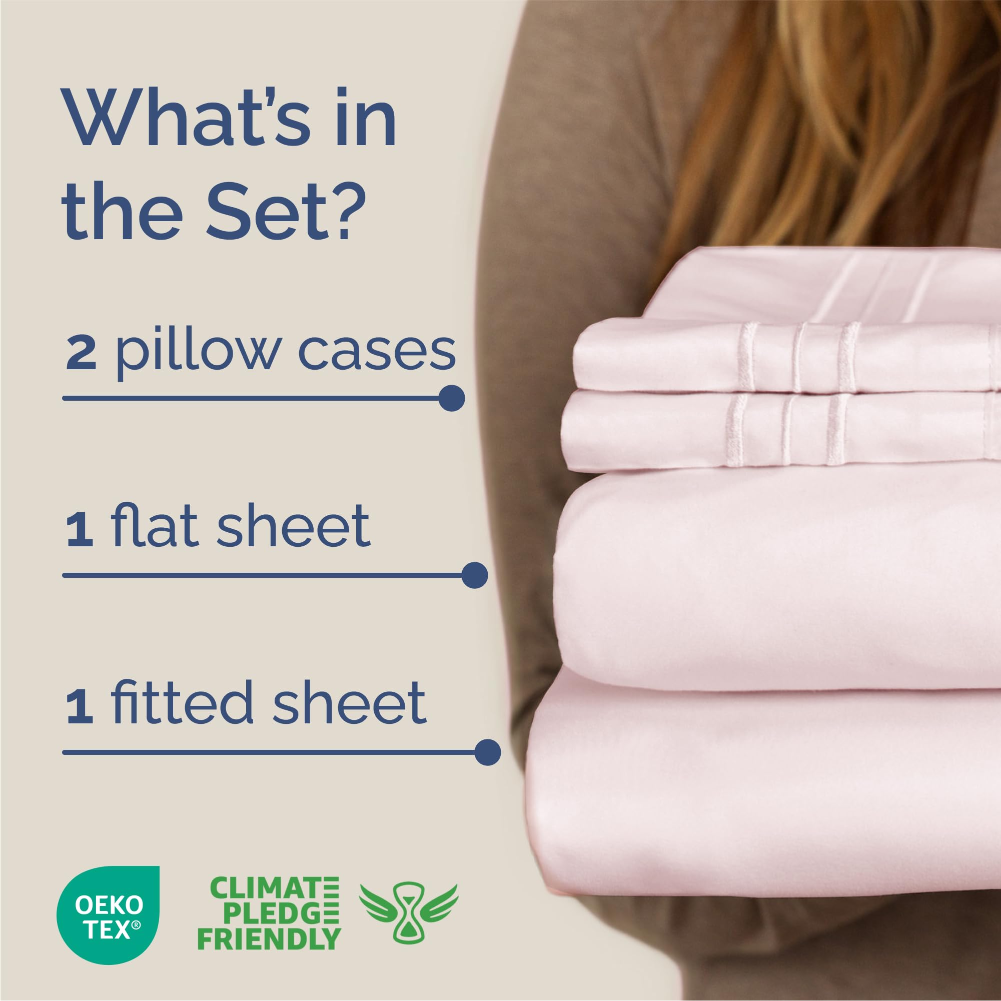 Queen Size 4 Piece Sheet Set - Comfy Breathable & Cooling Sheets - Hotel Luxury Bed Sheets for Women & Men - Deep Pockets, Easy-Fit, Soft & Wrinkle Free Sheets - Lavender Pink Oeko-Tex Bed Sheet Set 🍁 All In One Marketplace Canada