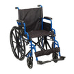 Drive Medical Single Axle Blue Streak Wheelchair, Flip Back Desk Arm, Swing Away Footrests, 18