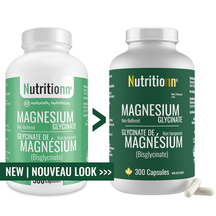 Magnesium Glycinate 200 mg Capsules (Elemental) from Non-Buffered Fully Chelated 100% Magnesium Bisglycinate - 300 Max-Capacity High-Absorption Capsules - Made in Canada - Nutritionn 🍁 All In One Marketplace Canada