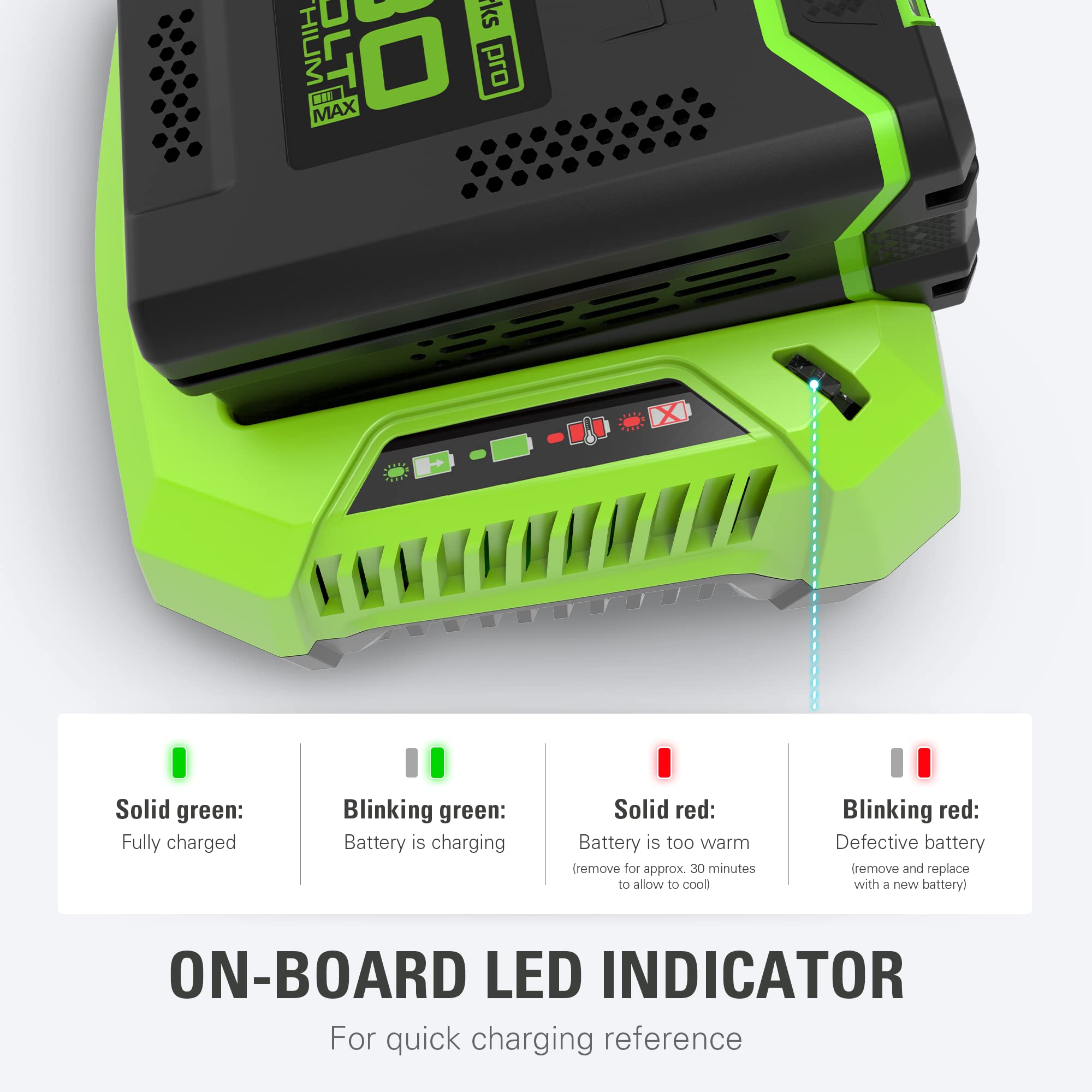 Greenworks PRO 80V Lithium Ion Single Port Rapid Battery Charger GCH8040 🍁 All In One Marketplace Canada