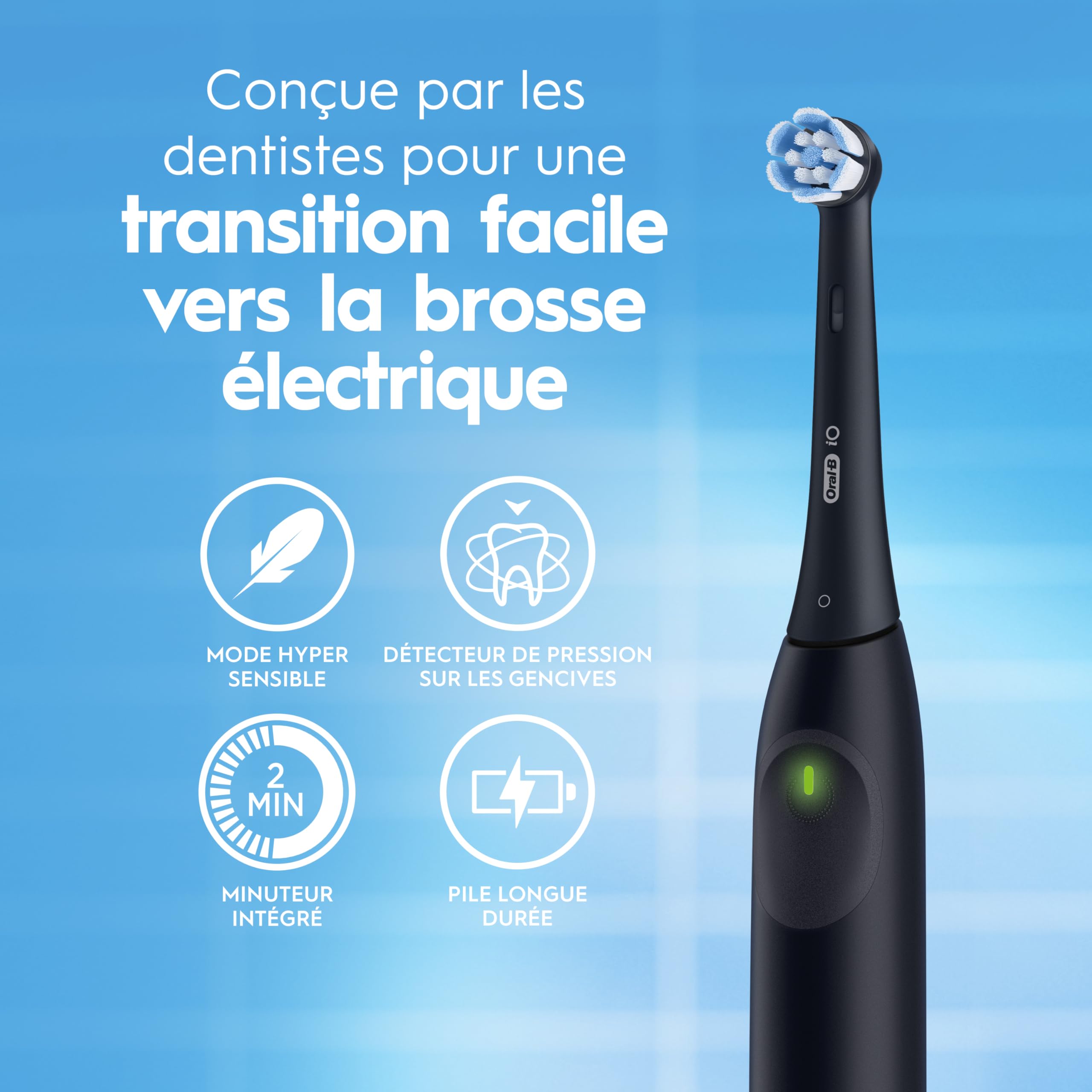 Oral-B iO2 Electric Toothbrush Twin Pack, for an Easy Switch to Electric, Black & White, Rechargeable Electric Toothbrushes, (2) iO Series 2 Power Toothbrushes and (2) Ultimate Clean Brush Heads 🍁 All In One Marketplace Canada