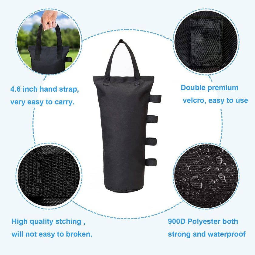 MOPHOEXII 4-Pack 112 LBS Extra Large Pop up Canopy Weights Sand Bags for Outdoor Pop Up Canopy Tent Gazebo Outdoor Instant Canopies Sand Bags without Sand - Black 🍁 All In One Marketplace Canada