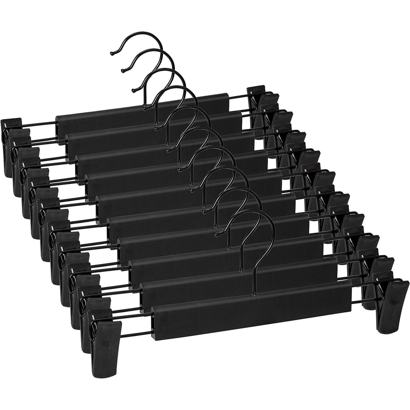 Lamitocs Pants Hangers with Clips, Skirt Hangers, 360 ° Swivel Hooks Space Saving Hangers for Pants, Skirts, Clothes, Jeans (10Pack,Black) 🍁 All In One Marketplace Canada