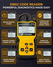 MOTOPOWER MP69033 Car OBD2 Scanner Code Reader Engine Fault Scanner CAN Diagnostic Scan Tool for All OBD II Protocol Cars Since 1996, Yellow 🍁 All In One Marketplace Canada