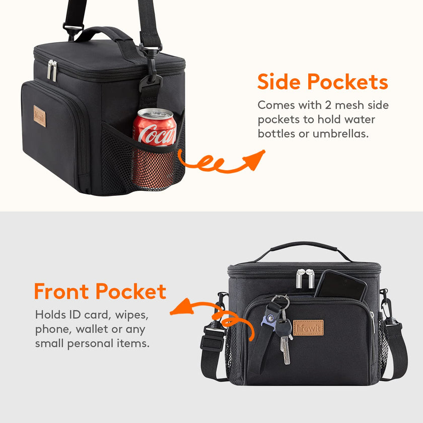 Lifewit Insulated Lunch Bag for Men, Reusable Lunch Box Women, Portable Cooler Freezable Soft Tote Bag Leakproof with Adjustable Shoulder Strap for Adult/Kid for Work/Picnic/School,Black 9L 🍁 All In One Marketplace Canada