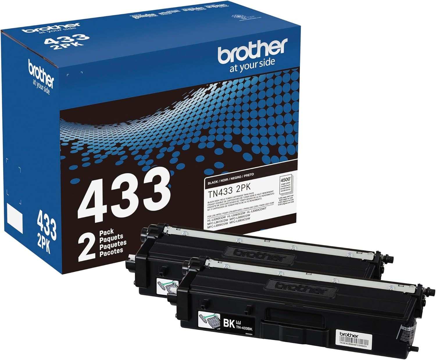 Brother TN4332PK High-Yield Black Toner Cartridge (2 pack)