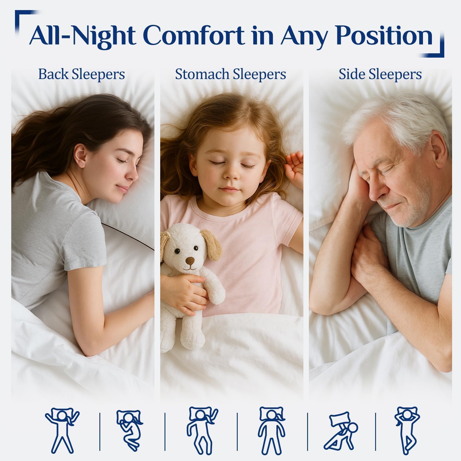 JOLLYVOGUE King Size Pillows 2 Pack for Sleeping, Soft and Supportive Bed Pillows for Side Back and Stomach Sleeper, Down Alternative Hotel Collection Pillows 2 Pack 🍁 All In One Marketplace Canada