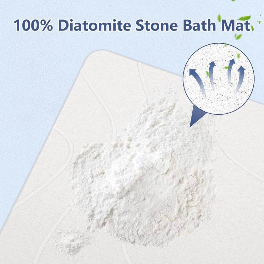Ceecysaa 60 x 39cm Stone Bath Mat, Diatomaceous Earth Quick Dry Non Slip, White 🍁 All In One Marketplace Canada