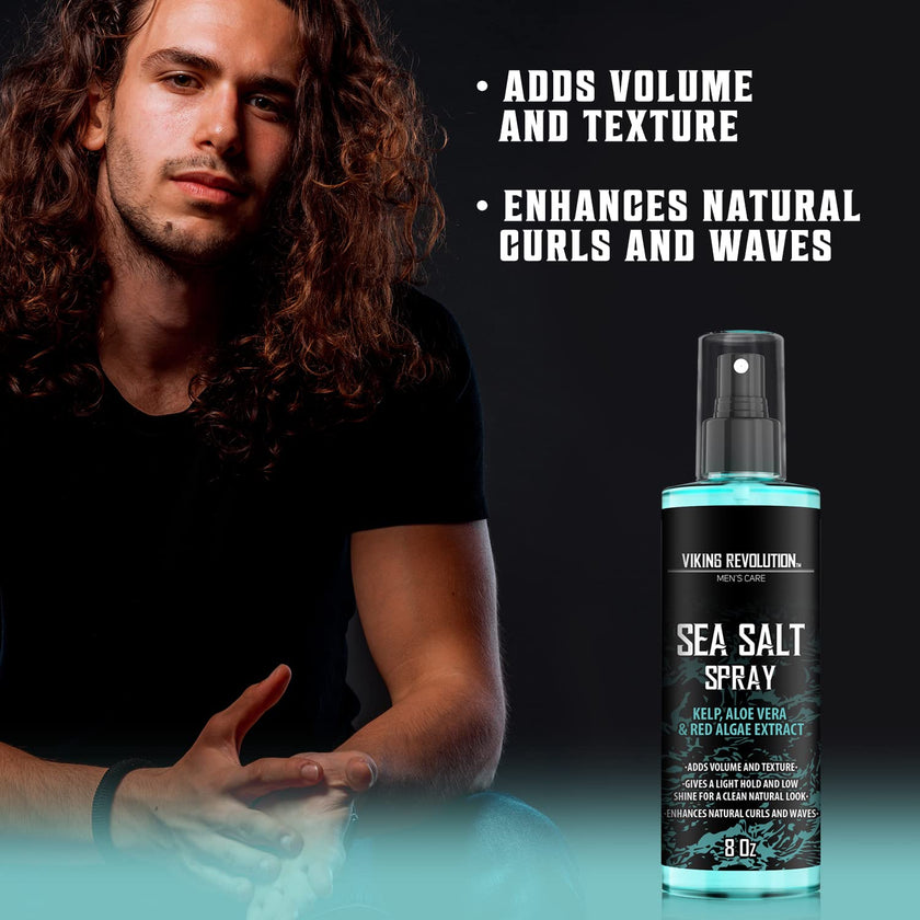 Viking Revolution - Sea Salt Spray Hair Men - 240ml - Texturizing Spray with Kelp, Aloe Vera & Red Algae Extract - Hairspray to Add Volume & Texture - Beach Hair Spray - Gifts For Men 🍁 All In One Marketplace Canada