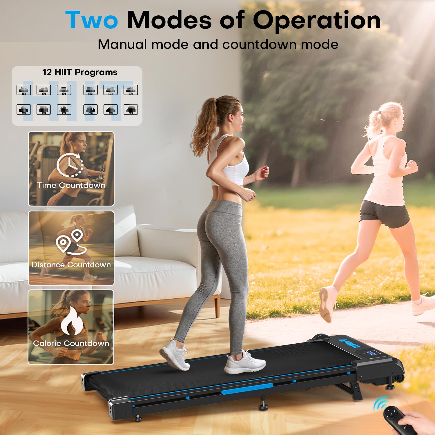 Walking Pad with 9% Incline, FOUSAE 3 in 1 6.2 MPH Treadmill for Home with Double Frame 330 LB Weight Capacity, 2.5 HP Under Desk Walking Pad Treadmill with 12 HIIT Programs, Magnetic Remote Control 🍁 All In One Marketplace Canada