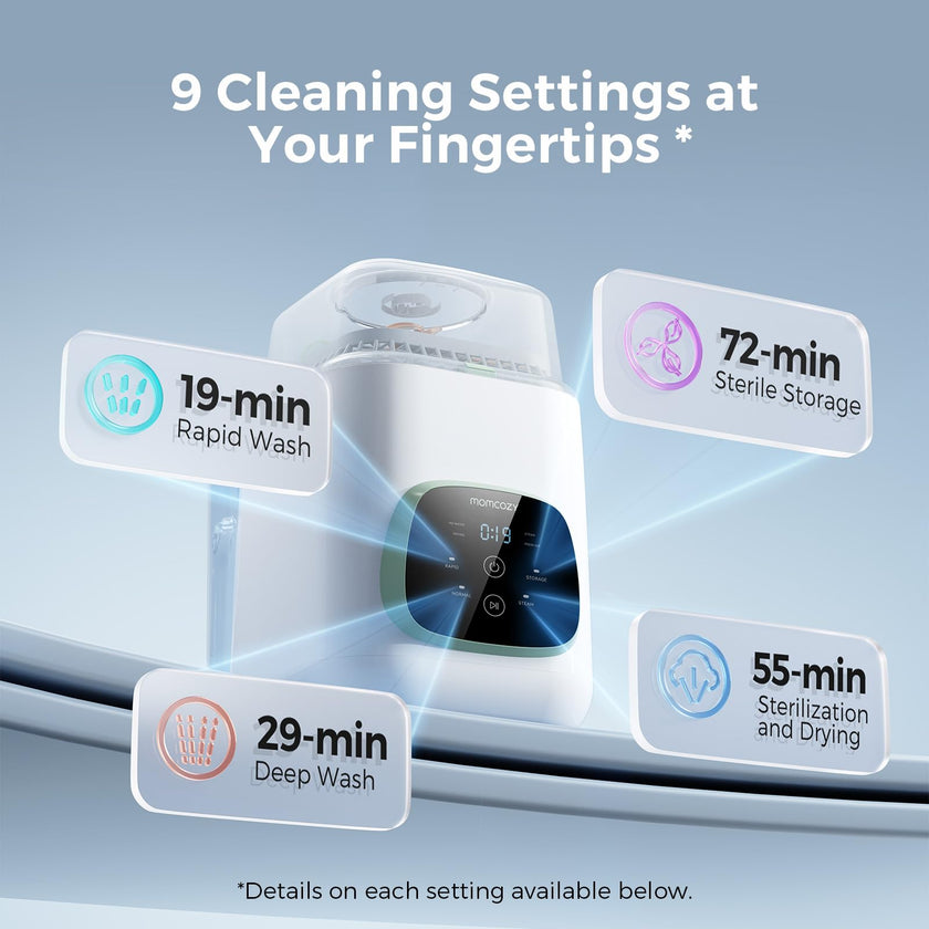 Momcozy KleanPal Pro Baby Bottle Washer, Sterilizer & Dryer - All-in-One Cleaning Machine for Bottles, Pump Parts & Baby Essentials - Time-Saving & Effortless Care 🍁 All In One Marketplace Canada
