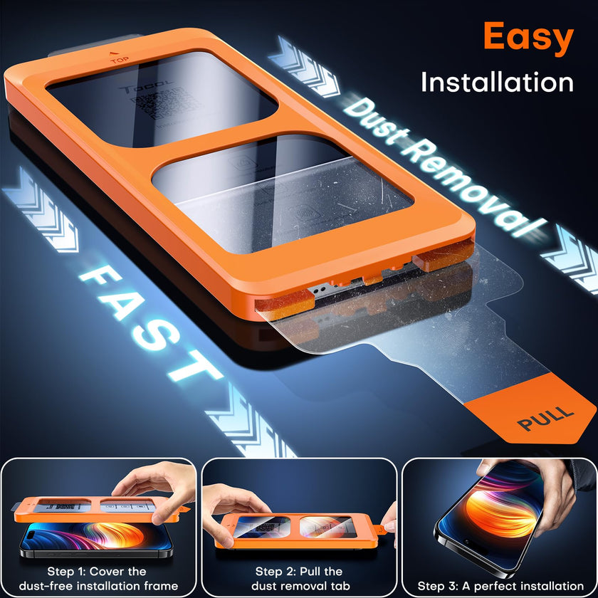 TOCOL 2 Pack for iPhone 16 Screen Protector [Instant Installation][Auto-Dust Removal][HD Clear], Unbreakable 9H+Hardness Shatterproof Tempered Glass [Bubble Proof] 🍁 All In One Marketplace Canada