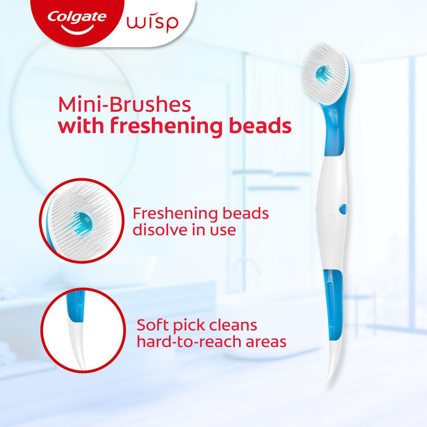 Colgate MaxFresh Wisp Disposable Toothbrushes, Mini Travel Toothbrushes with Soft Bristles for On-the-Go Single Use, Peppermint, 24 Count 🍁 All In One Marketplace Canada