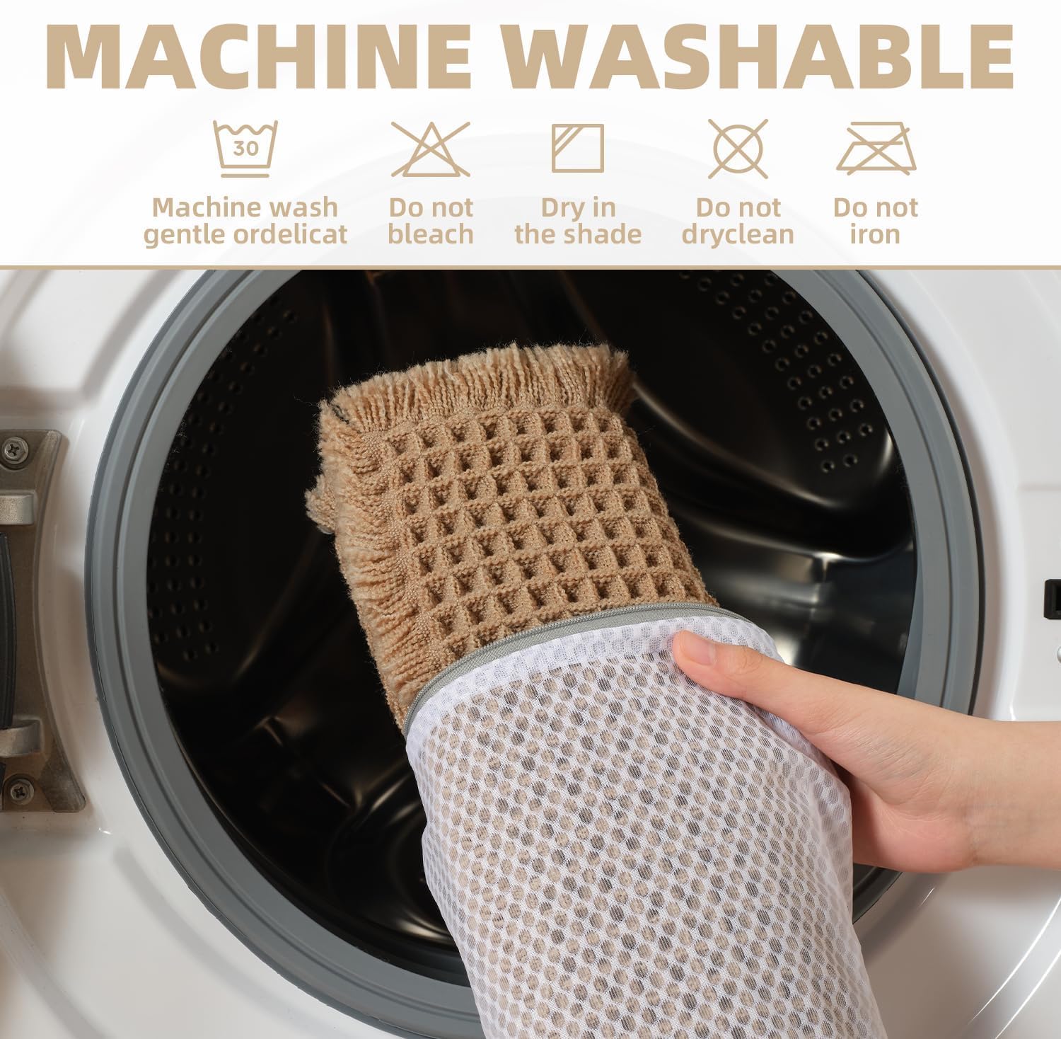 Rvolst Bath Mat Rug for Bathroom Waffle Woven Bathroom Mat Super Absorbent Machine Washable Non Slip Farmhouse Boho Bathroom Rug 46x77cm Brown 🍁 All In One Marketplace Canada