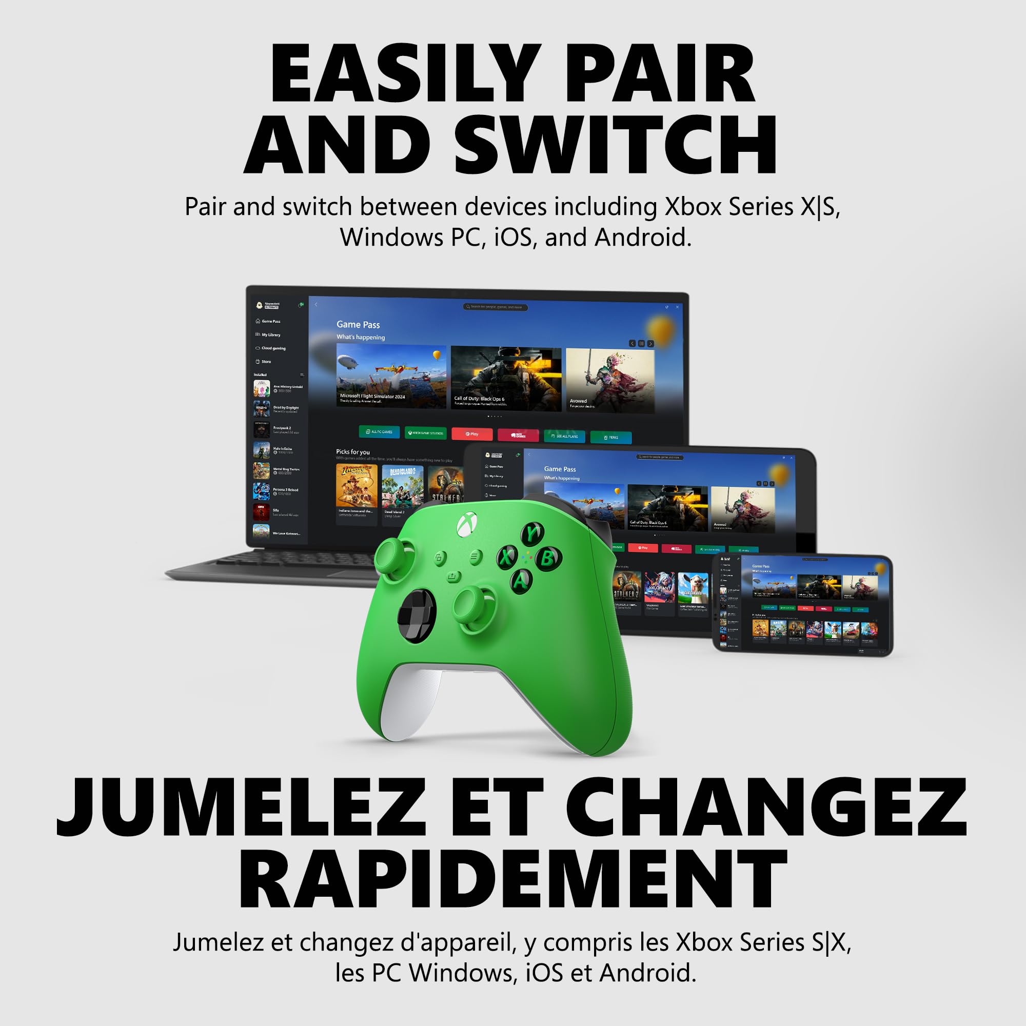 XBOX Core Wireless Gaming Controller – Velocity Green – Play on XBOX, Windows, Android, iOS, FireTV Sticks, Smart TVs, VR Headsets - Velocity Green Edition 🍁 All In One Marketplace Canada