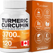 CelluGreen Turmeric Curcumin 3,700mg with Black Pepper Extract — 95% Curcuminoids for Joint Pain Relief & Anti-Inflammatory Support | Curcuma Longa | Non-GMO, Gluten-Free, Made in Canada | 120 Capsules 🍁 All In One Marketplace Canada