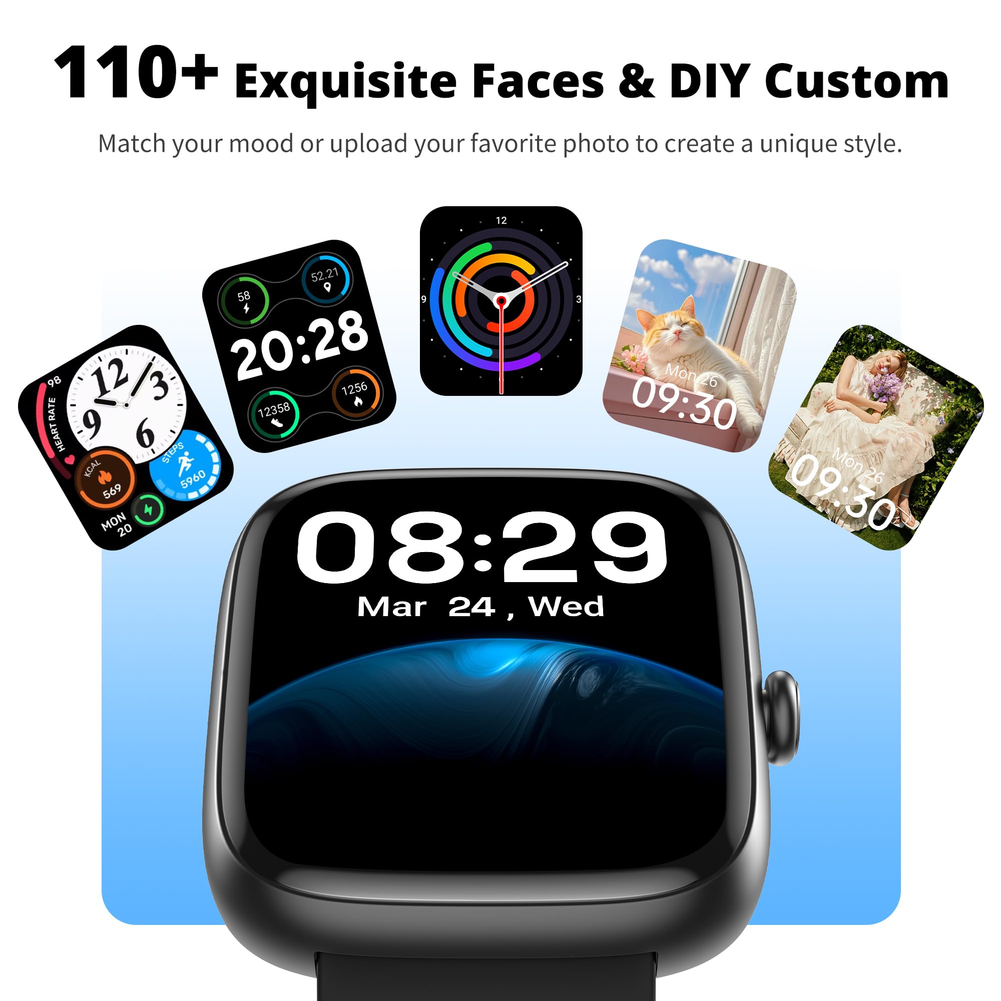 Fixwink Smart Watch for Men Women (Answer/Make Call), 1.83
