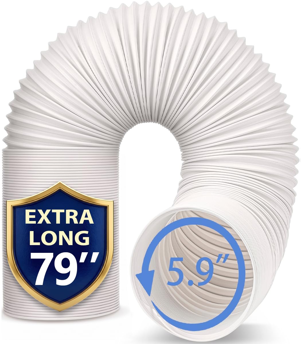 Air Conditioner Hose, Portable Exhaust Vent Hose with 5.9 Inch （6”） Diameter, Counterclockwise AC Hose Length to 80 Inch, Universal Replacement AC Vent Hose for LG and Many More Portable AC 🍁 All In One Marketplace Canada