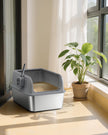 Powools Stainless Steel Cat Litter Box for Kittens, Metal Kitty Litter Box with Scoop, Anti-Leakage Top Entry, Non-Sticky, Easy to Clean, Grey, M (1 Pack) 🍁 All In One Marketplace Canada