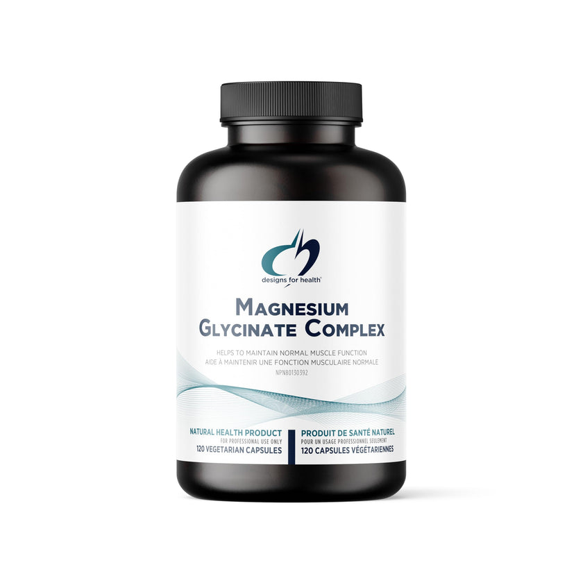 Designs for Health Magnesium Glycinate Complex - Chelated Magnesium Bisglycinate + High Absorption Magnesium Oxide for Heart Health, Immune Support & Bone Strength - Vegan (120 Capsules) 🍁 All In One Marketplace Canada