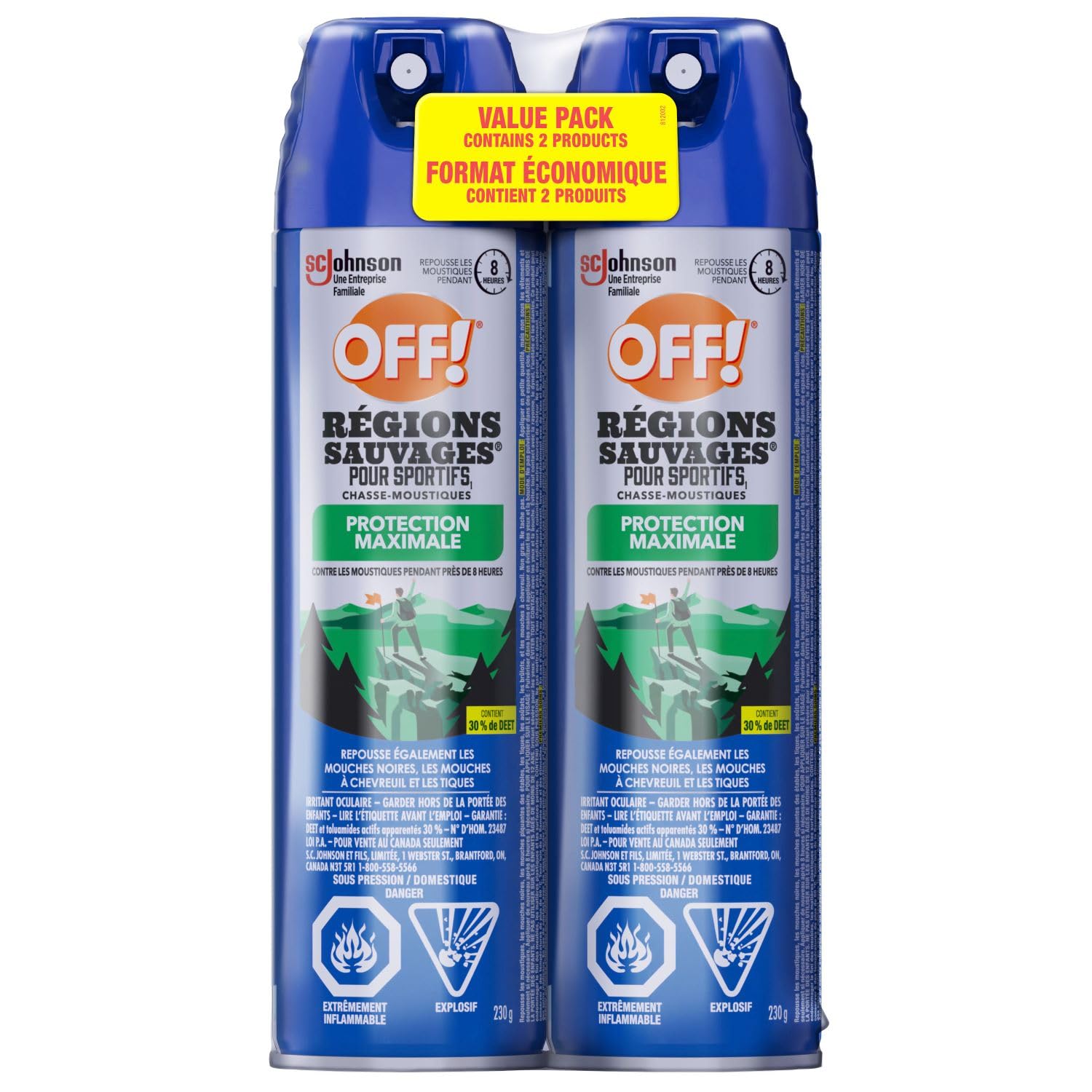 OFF Deep Woods Insect and Mosquito Bug Spray Repellent for Sportsmen, Camping, Safe for Clothing, 230g, 2pk, (Packaging May Vary) 🍁 All In One Marketplace Canada