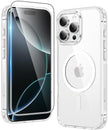 FNTCASE for iPhone 16 Pro Case: Clear Magnetic Phone Cases with Screen Protector Slim Anti Yellowing Rugged Shockproof Protective Transparent Cell Phone Cover (A-Clear Magnetic) 🍁 All In One Marketplace Canada