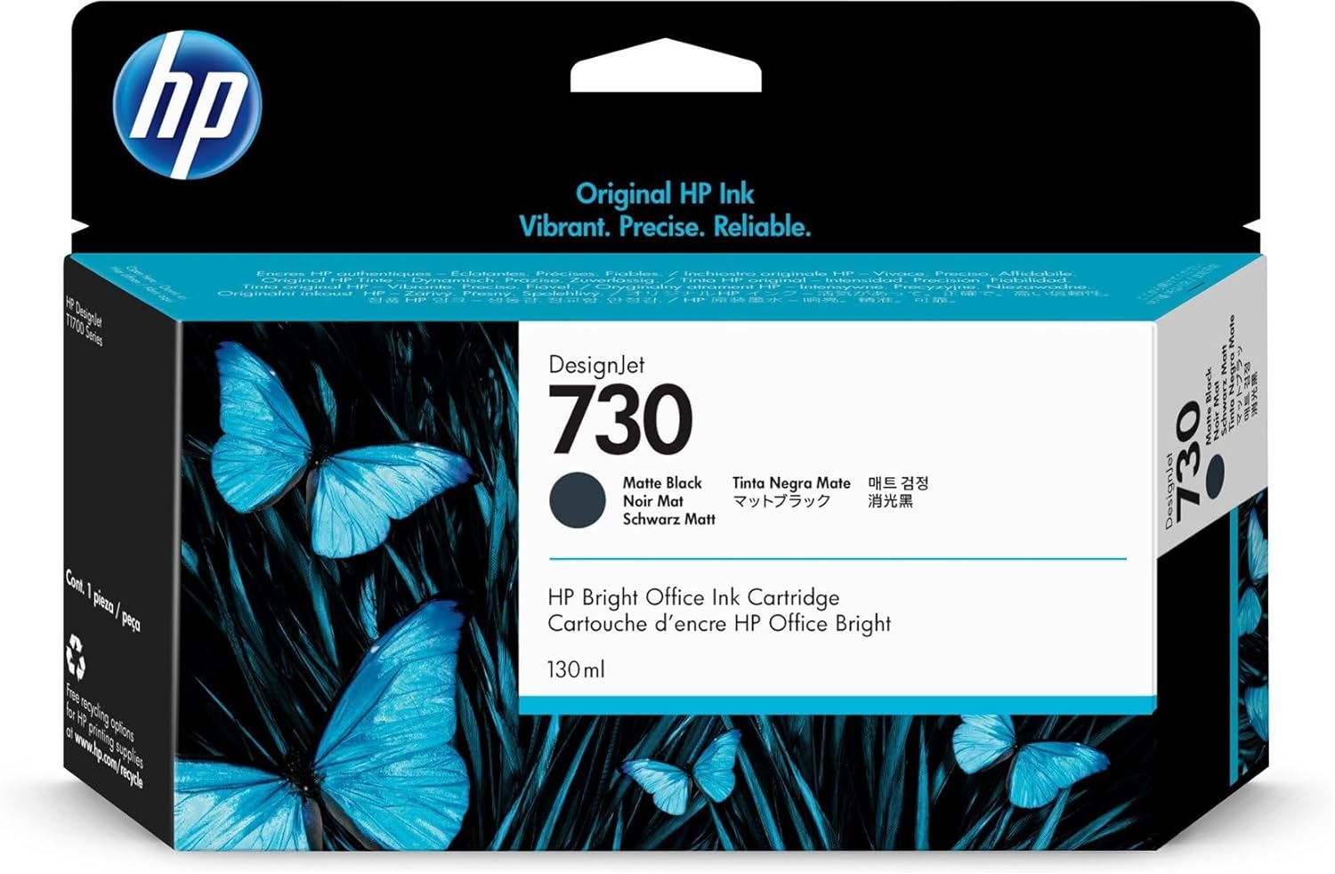 HP 730 (P2V65A) 130mL Matte Black Original Ink Cartridge
